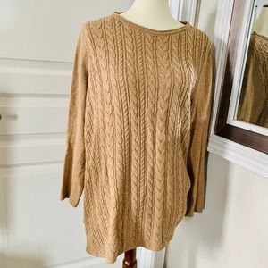 J Jill cable camel colored sweater